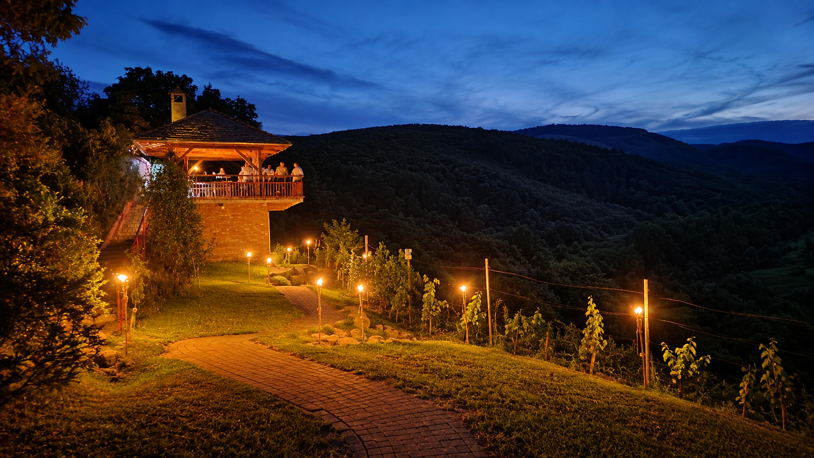 hetényi pince turm landschaft abendstimmung